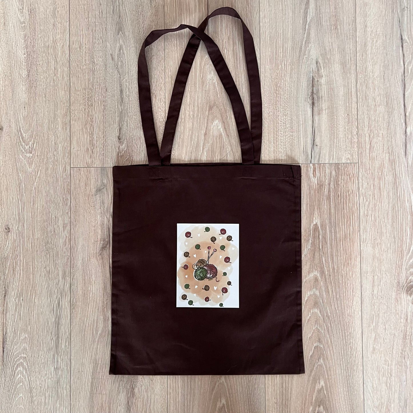 Katoenen tas bruin wolletjes - Lievia