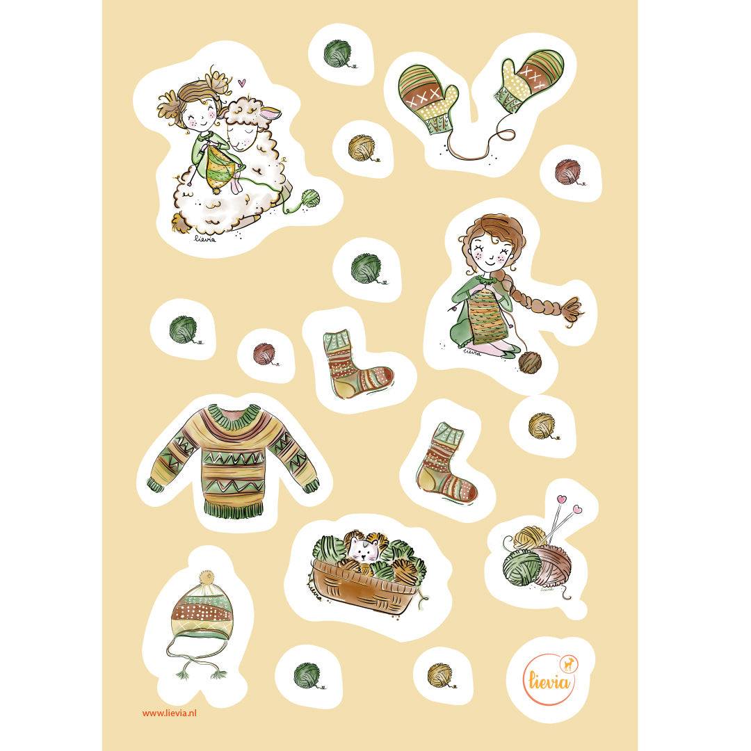 Stickervel Knus breien - Lievia