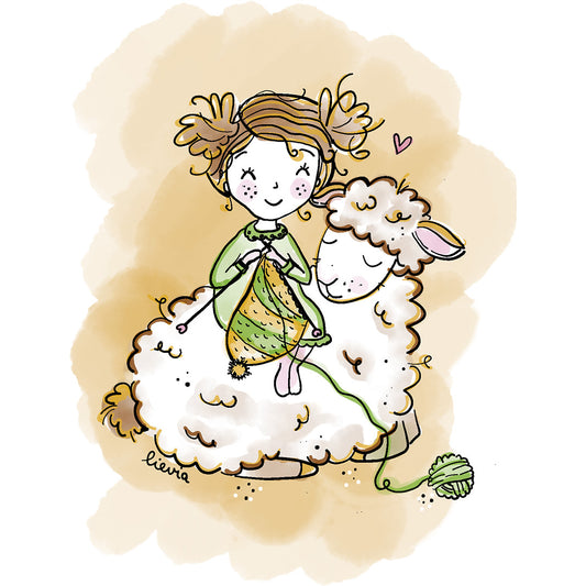 Steekmarkeerder Meisje met Schaapje - Lievia