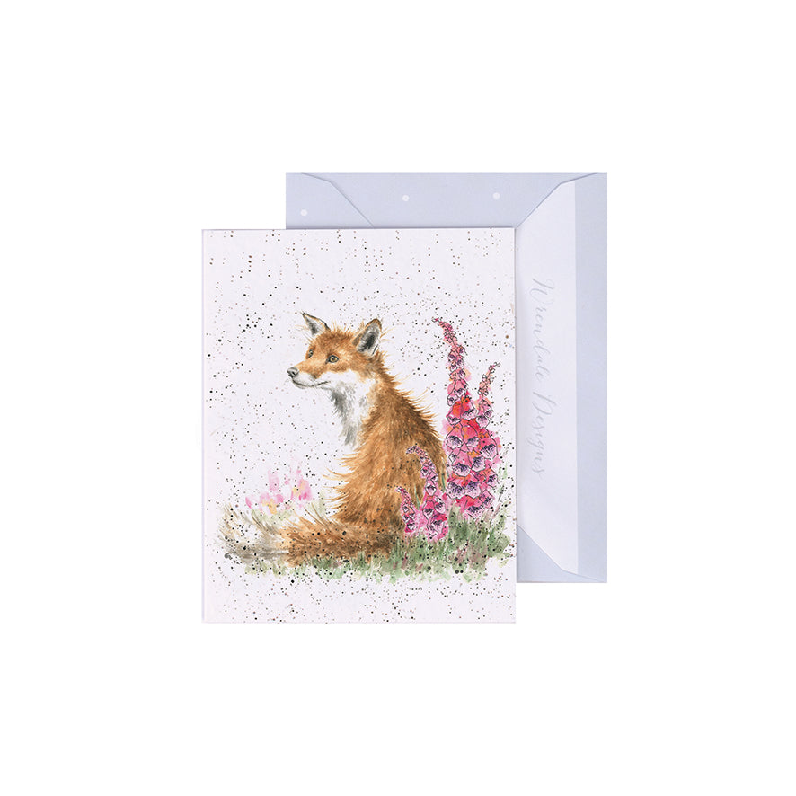 Mini kaartje Vos Foxgloves - Wrendale