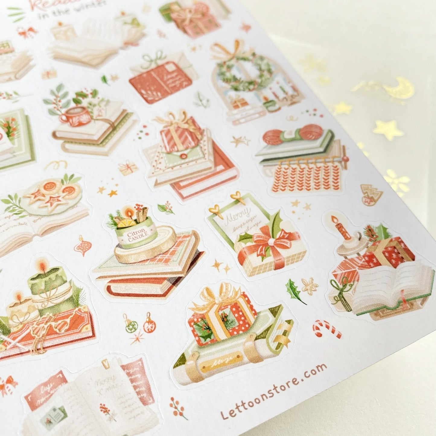 Stickervel Reading in the Winter - LETTOOn