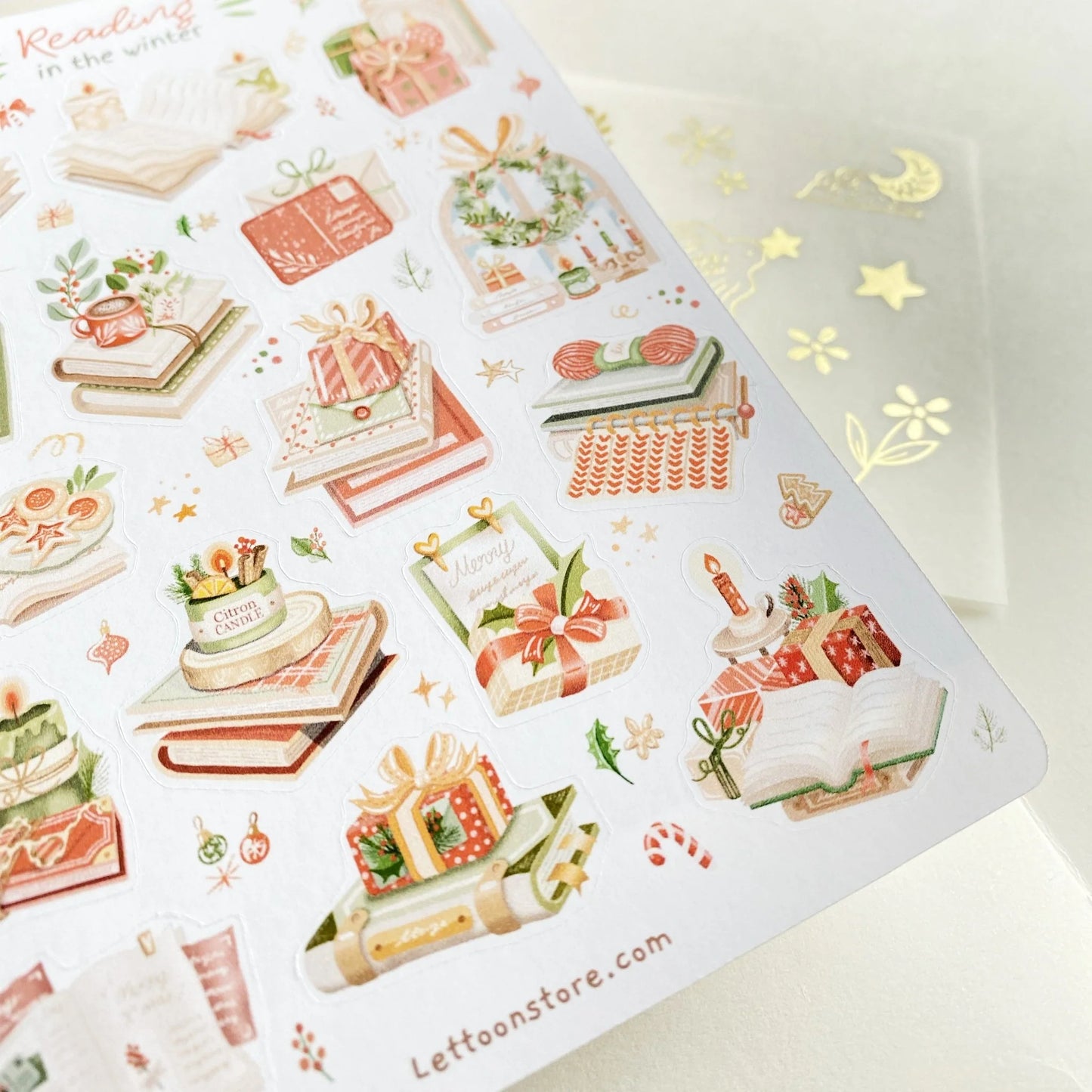 Stickervel Reading in the Winter - LETTOOn