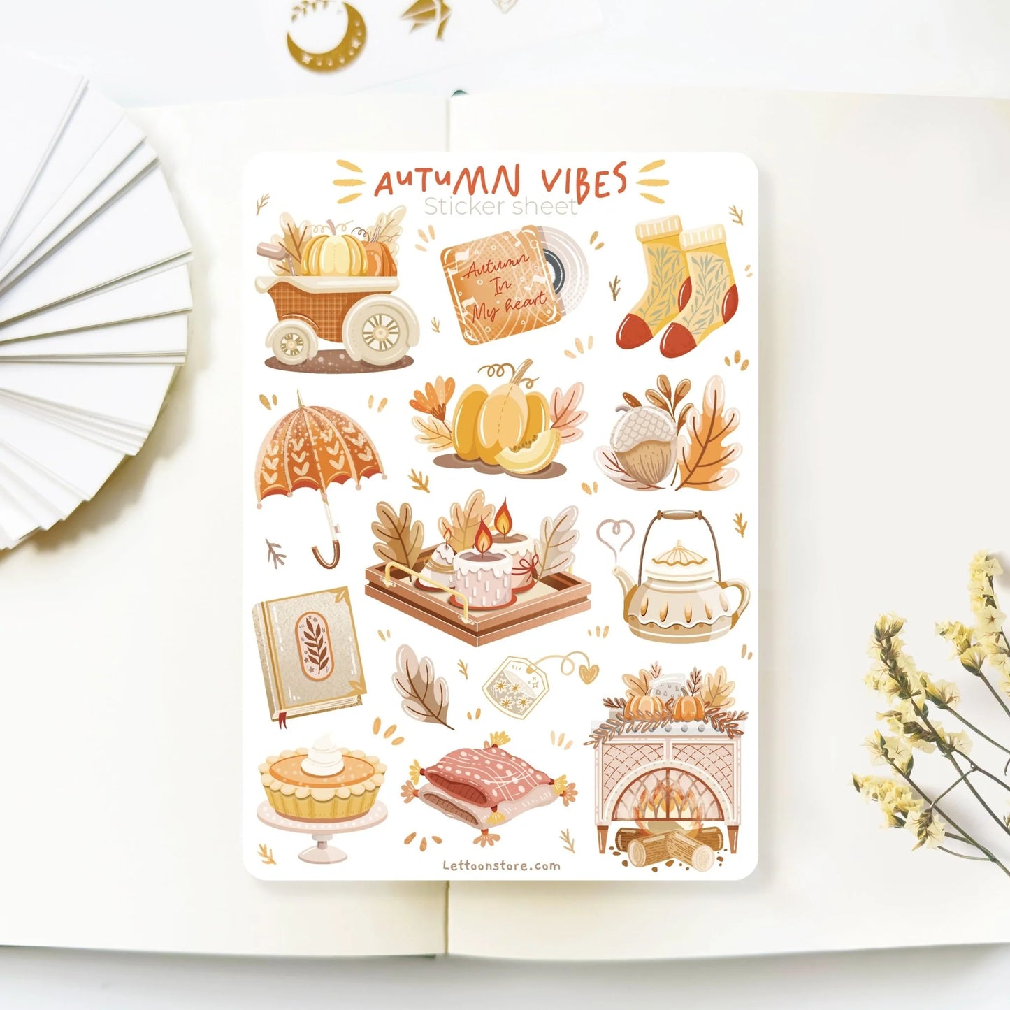 Stickervel Autumn in my Heart, Autumn Vibes - LETTOOn