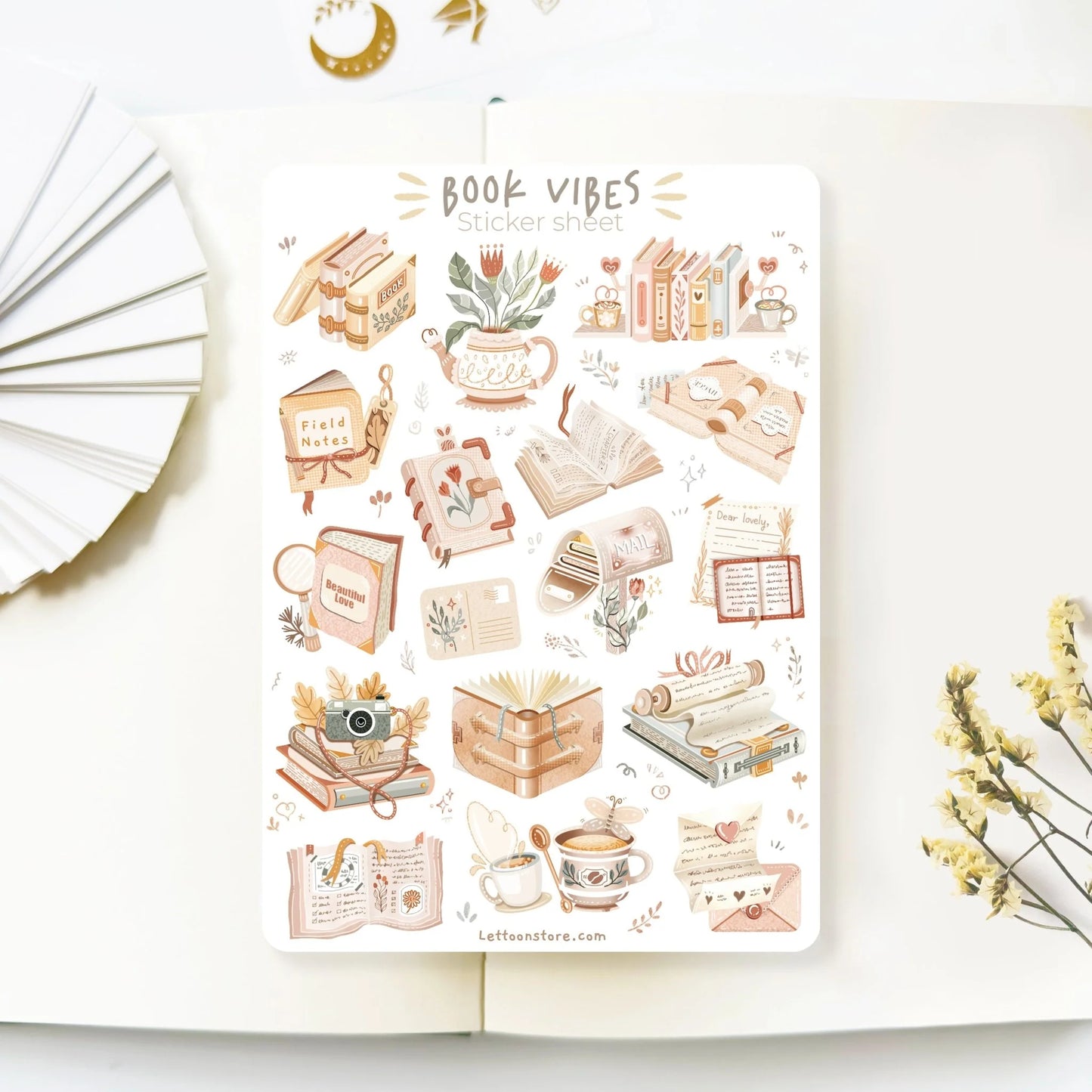 Stickervel Reading Time Book Vibes - LETTOOn