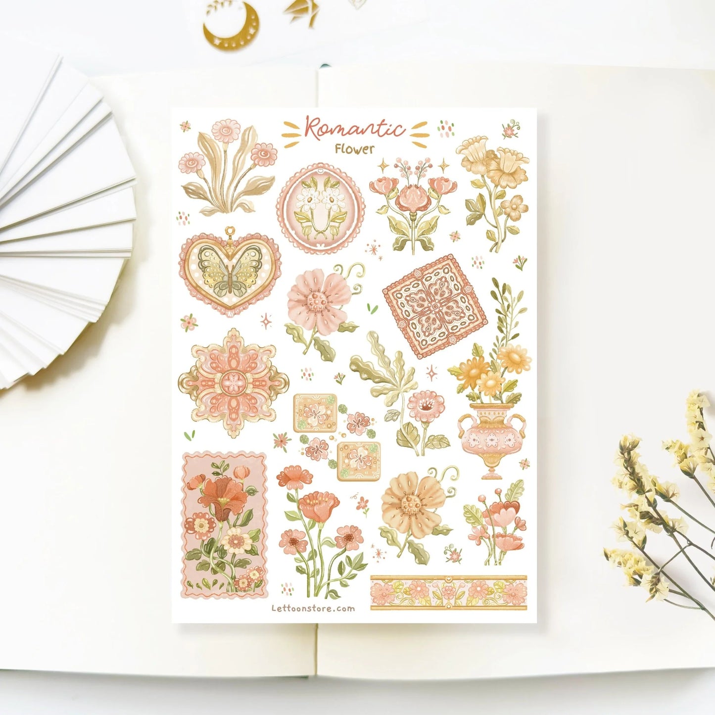 Stickervel Romantic Flower - LETTOOn