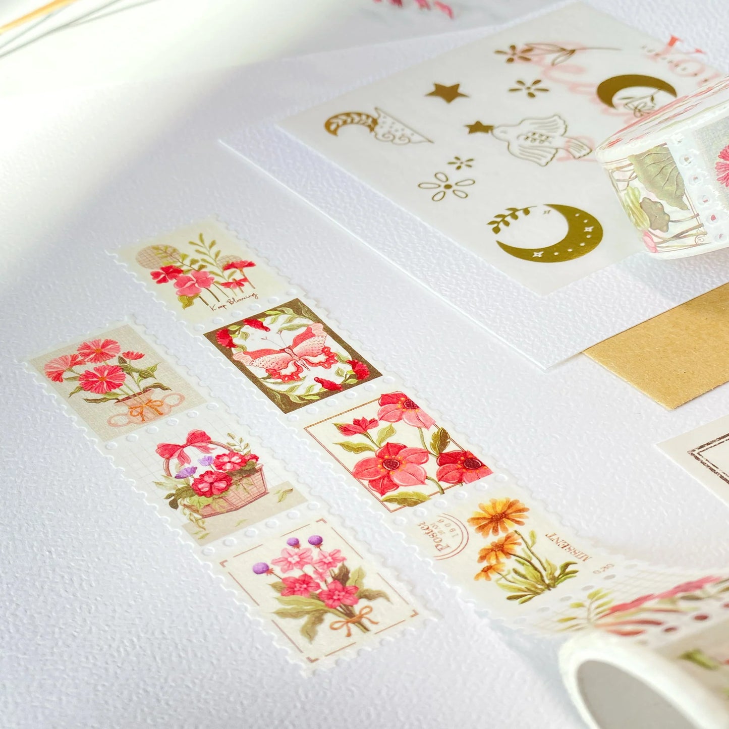 Washi tape Floral Stamps - LETTOOn