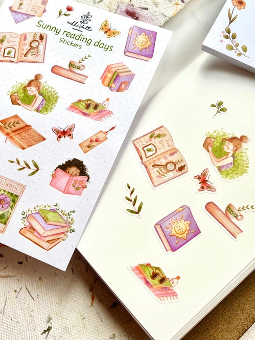 Stickervel Sunny reading days - Nikki Dotti