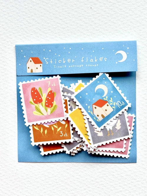 Sticker Flakes Simple postage stamps- Nikki Dotti