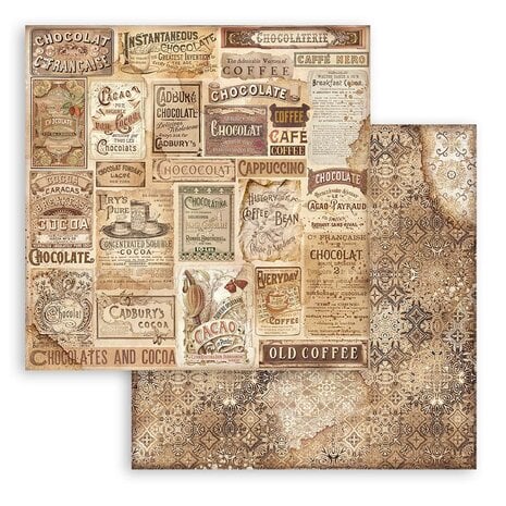 Scrapbook papier 20,3x20,3 cm background Coffee and Chocolate - Stamperia