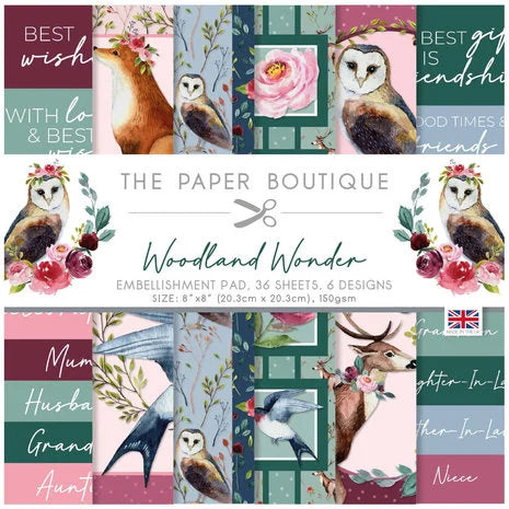 Scrapbook papier 20,3x20,3 cm Woodland Wonder Embellishment - The Paper Boutique