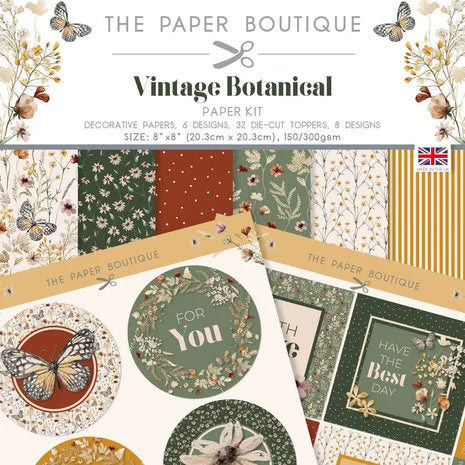 Scrapbook papier 20,3x20,3 cm Vintage Botanical - The Paper Boutique