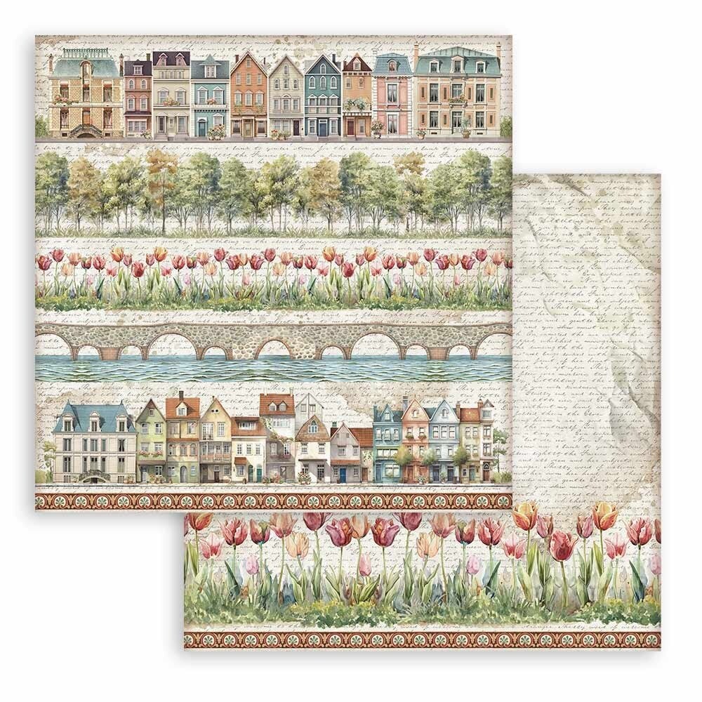 Scrapbook papier 20,3x20,3 cm Art of Travelling - Stamperia