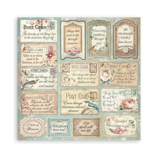 Scrapbook papier 20,3x20,3 cm Brocante Antiques - Stamperia