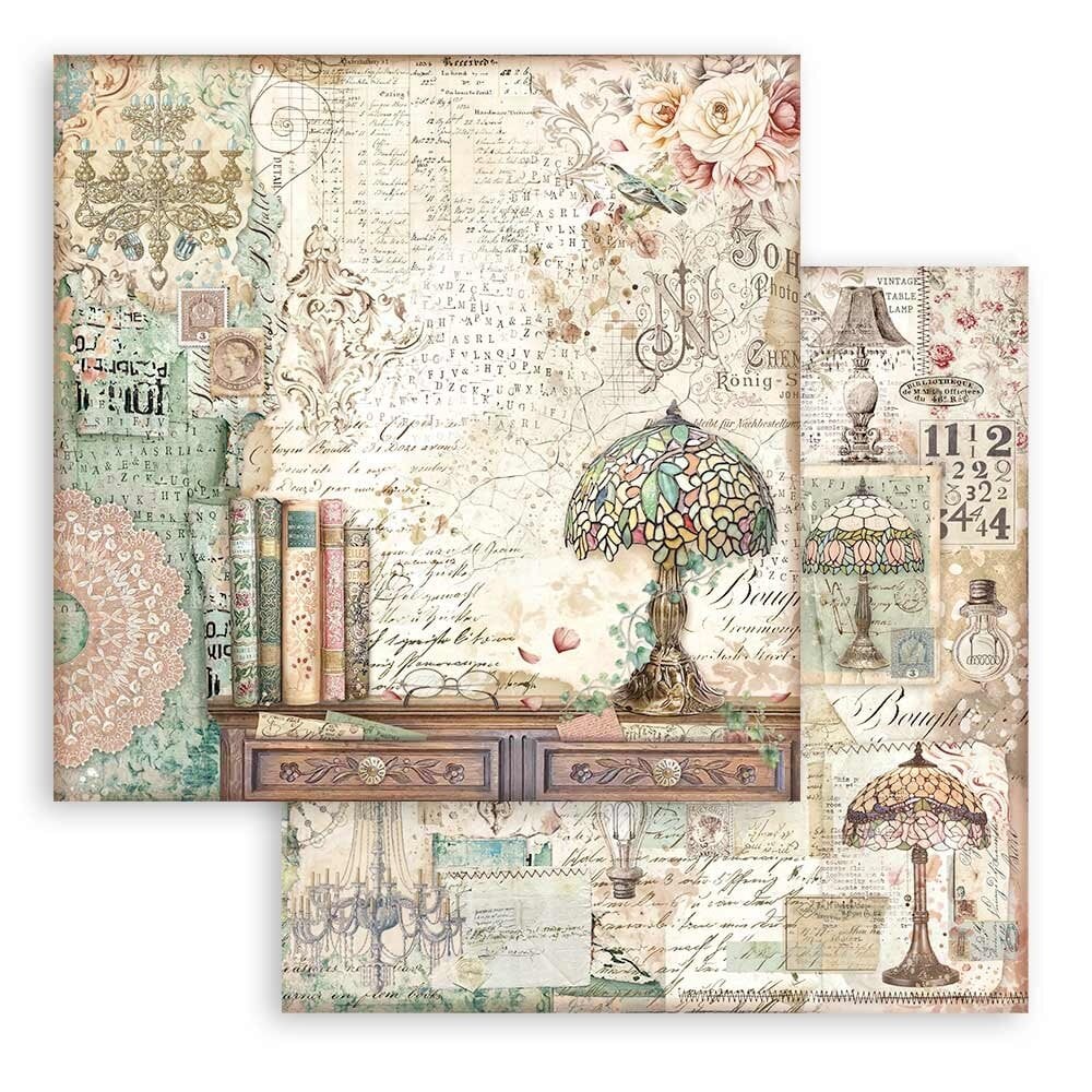 Scrapbook papier 20,3x20,3 cm Brocante Antiques - Stamperia