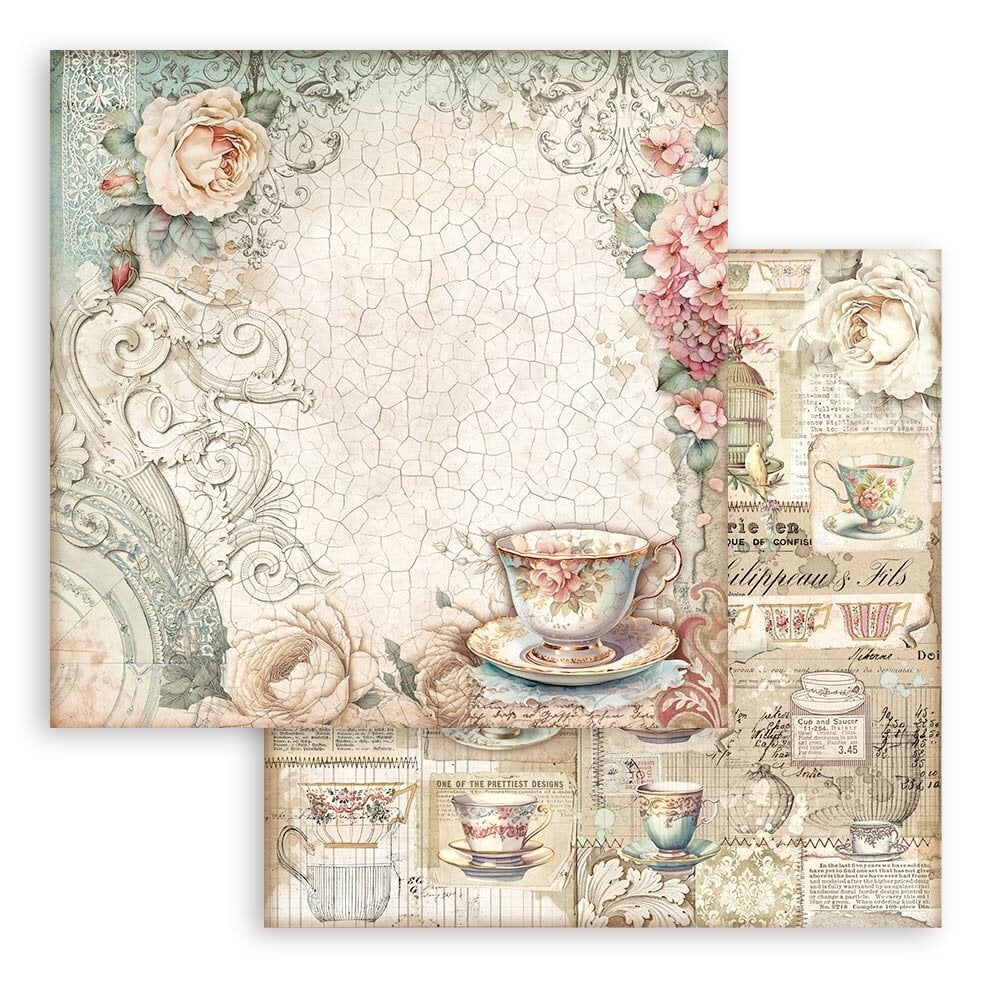 Scrapbook papier 20,3x20,3 cm Brocante Antiques - Stamperia