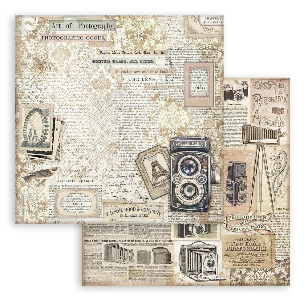 Scrapbook papier 20,3x20,3 cm Brocante Antiques - Stamperia
