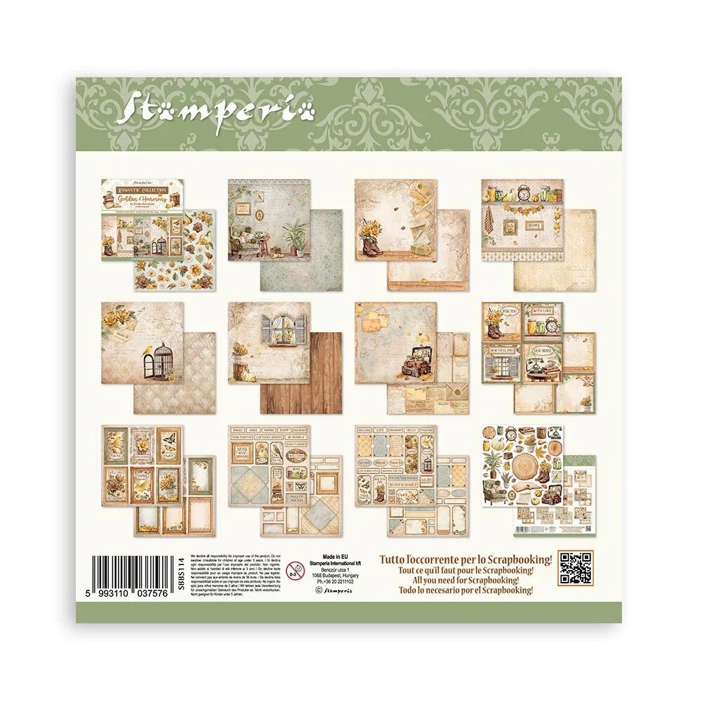Scrapbook papier 20,3x20,3 cm Golden Harmony - Stamperia