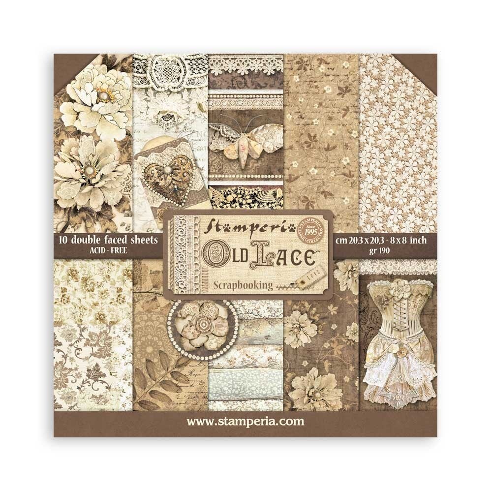 Scrapbook papier 20,3x20,3 cm Old Lace - Stamperia