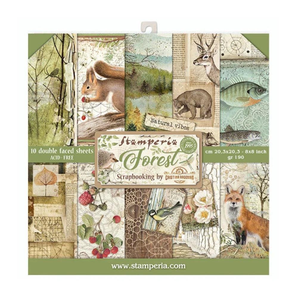 Scrapbook papier 20,3x20,3 cm Forest - Stamperia