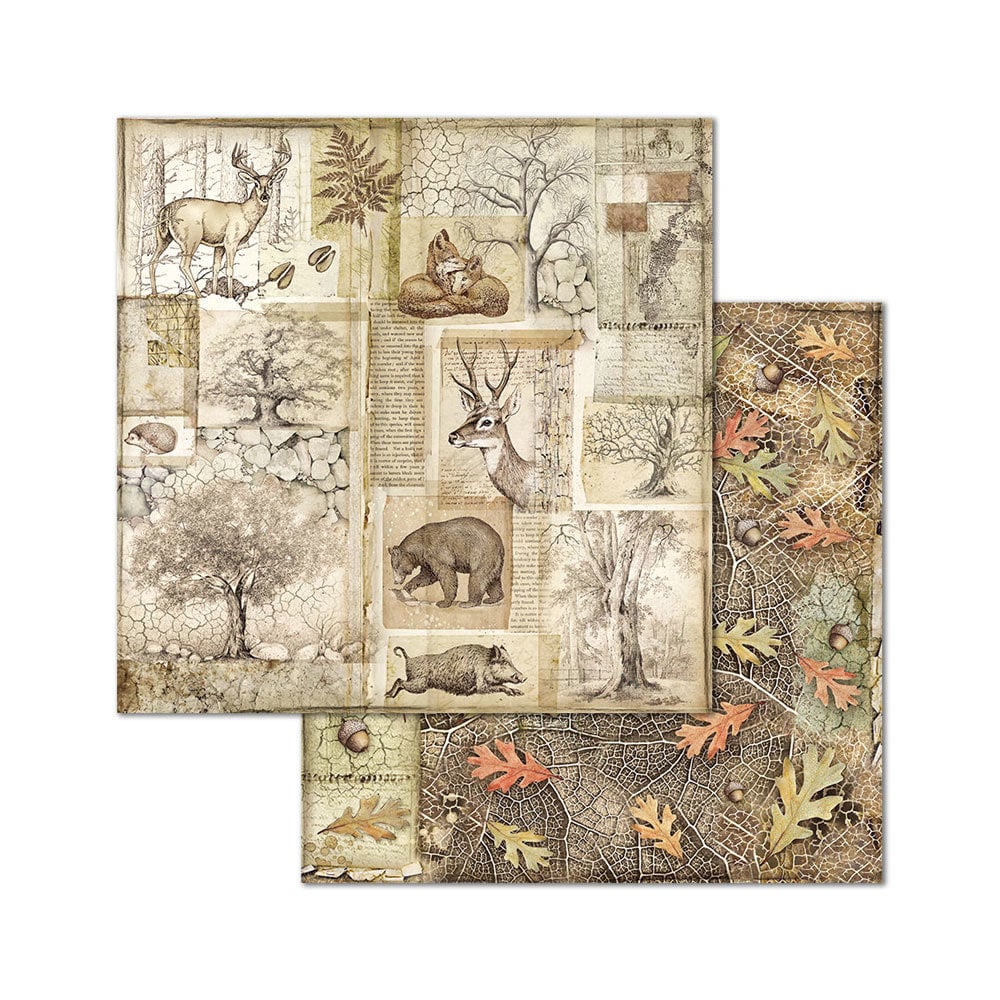 Scrapbook papier 20,3x20,3 cm Forest - Stamperia