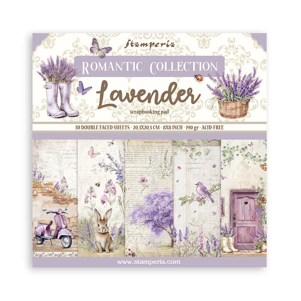 Scrapbook papier 20,3x20,3 cm Lavender - Stamperia