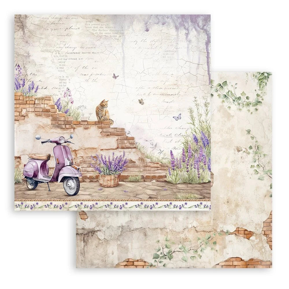 Scrapbook papier 20,3x20,3 cm Lavender - Stamperia
