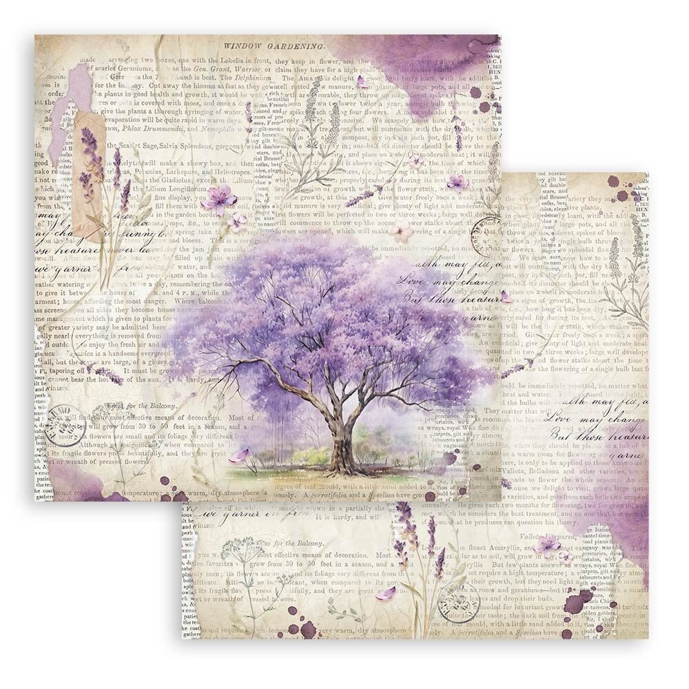 Scrapbook papier 20,3x20,3 cm Lavender - Stamperia