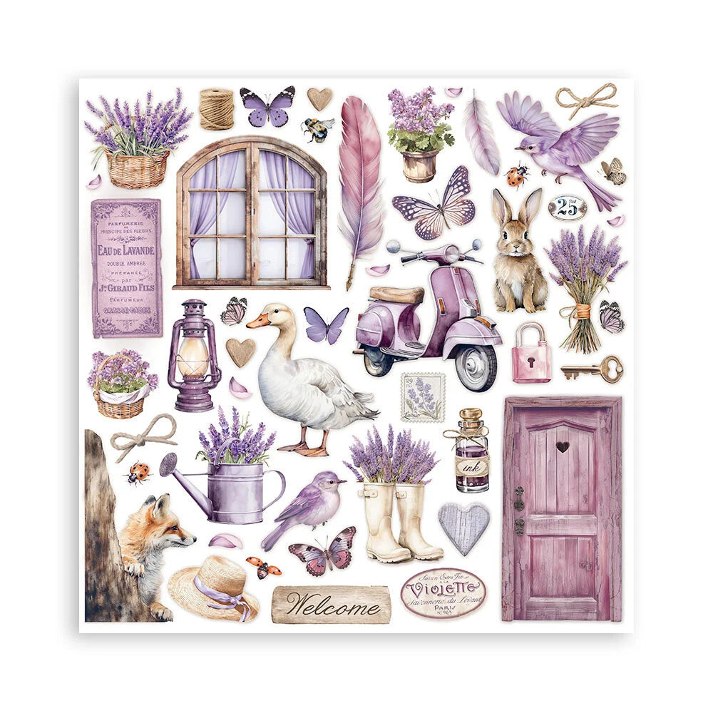 Scrapbook papier 20,3x20,3 cm Lavender - Stamperia