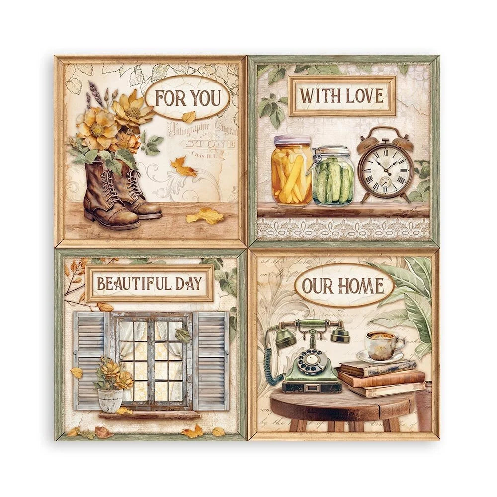 Scrapbook papier 20,3x20,3 cm eenzijdig Golden Harmony - Stamperia