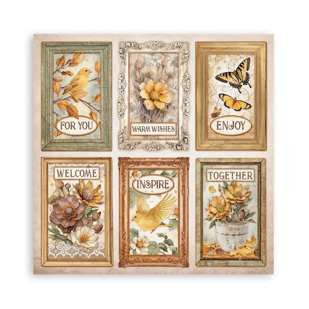 Scrapbook papier 20,3x20,3 cm eenzijdig Golden Harmony - Stamperia