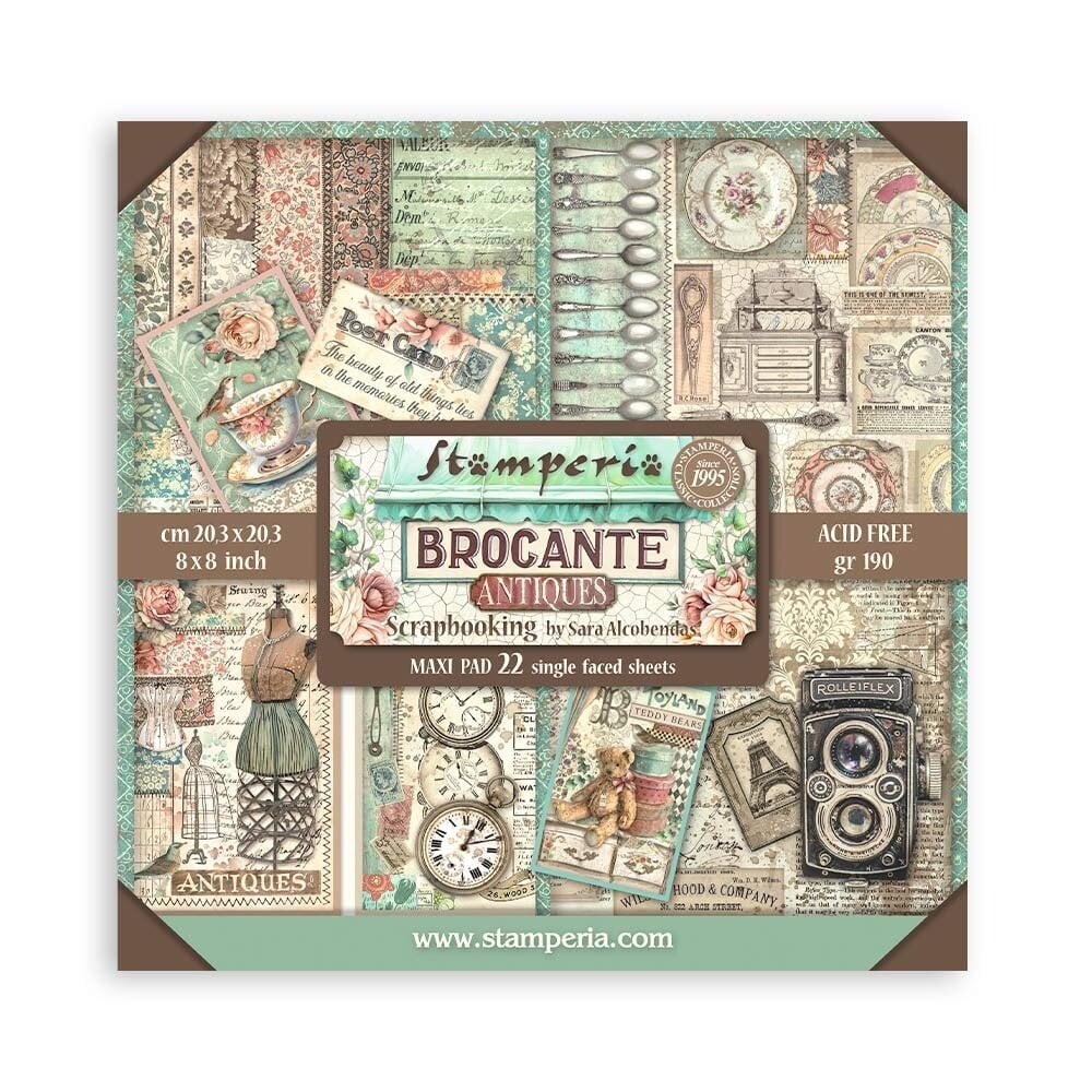 Scrapbook papier 20,3x20,3 cm eenzijdig Brocante Antiques - Stamperia