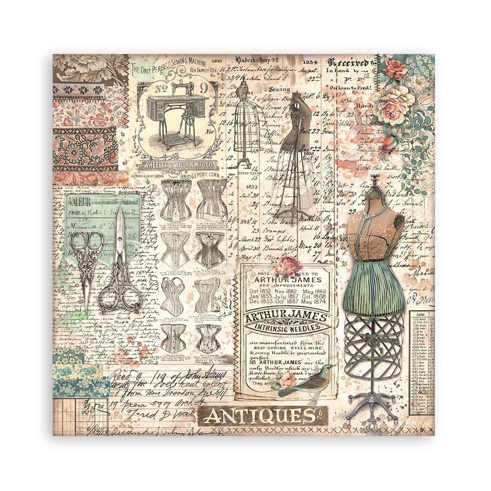 Scrapbook papier 20,3x20,3 cm eenzijdig Brocante Antiques - Stamperia
