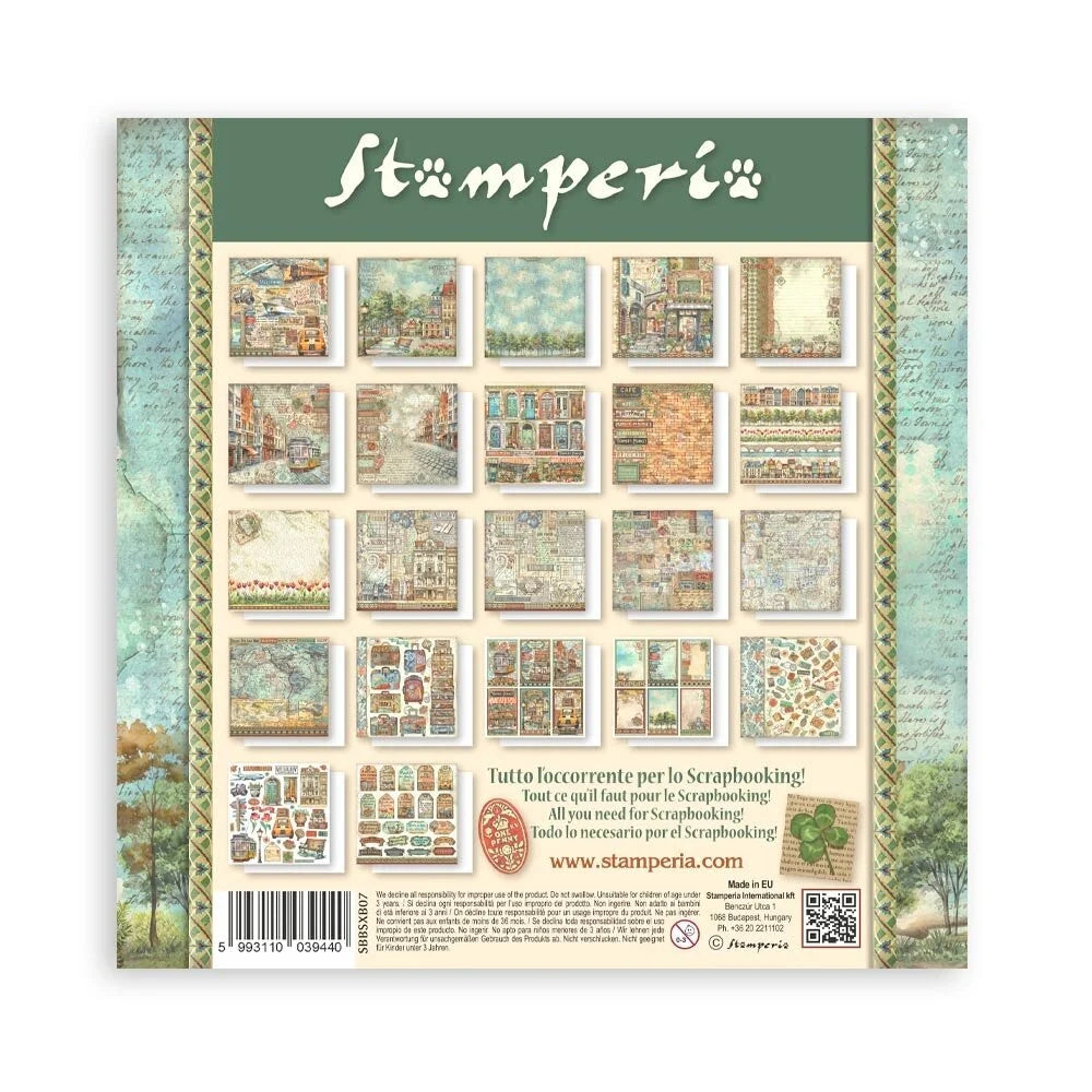 Scrapbook papier 20,3x20,3 cm eenzijdig Art of Travelling - Stamperia