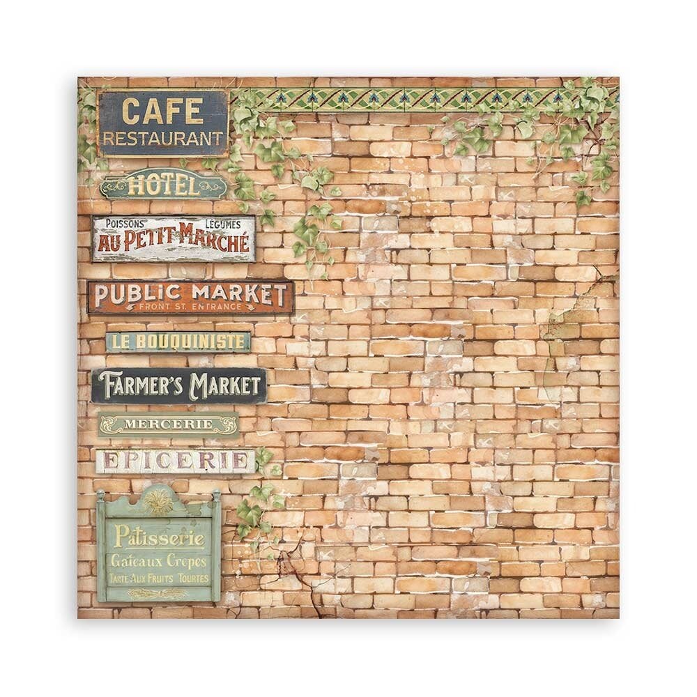 Scrapbook papier 20,3x20,3 cm eenzijdig Art of Travelling - Stamperia