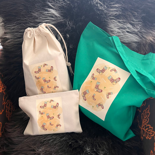 Katoenen tas groen sokken - Lievia