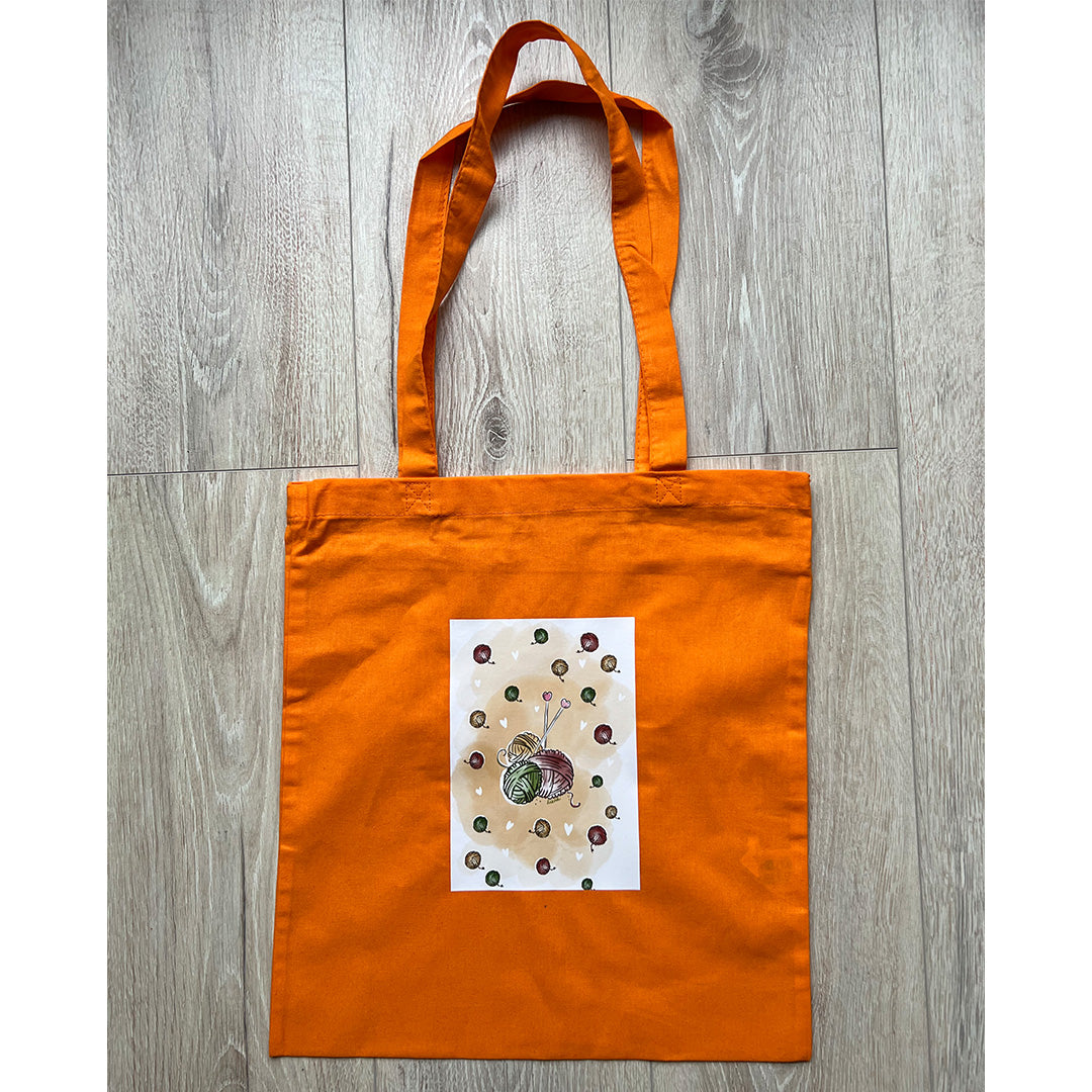 Katoenen tas oranje wolletjes - Lievia