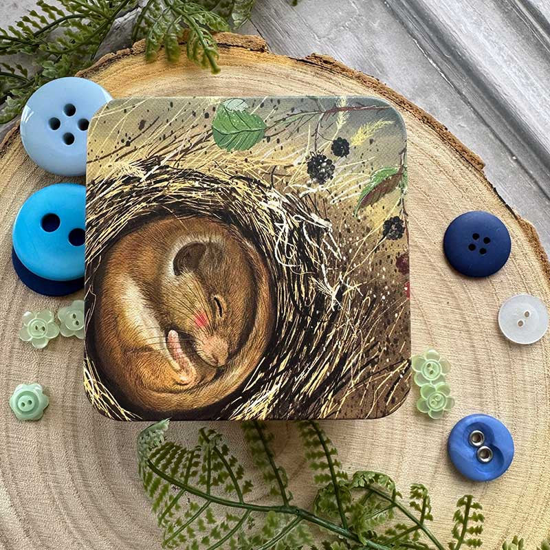 Vierkant blikje Sleeping Dormouse - Alex Clark