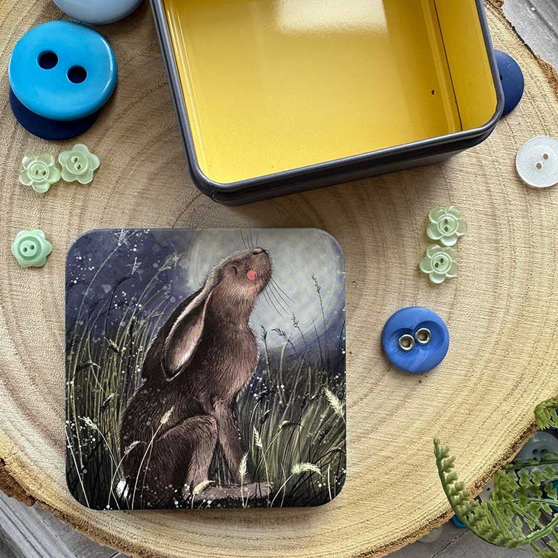 Vierkant blikje Moon Gazing Hare - Alex Clark