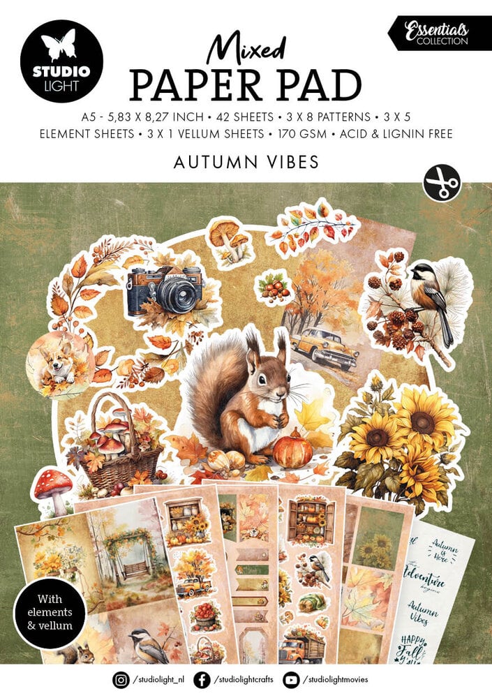 Mixed Paper Pad Essentials Autumn Vibes - Studio Light