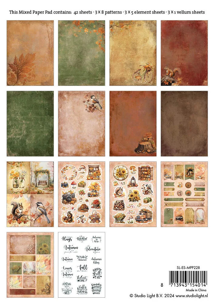 Mixed Paper Pad Essentials Autumn Vibes - Studio Light