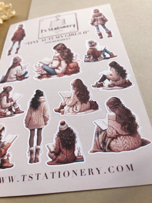 Stickervel Tiny Autumn Girls - T's Stationery
