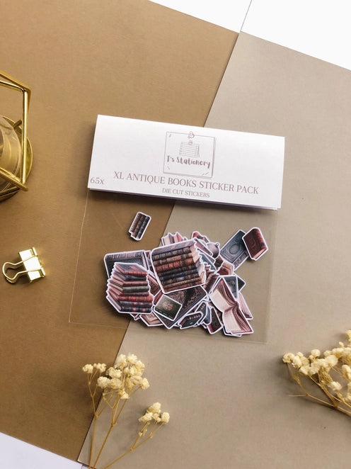 Stickerpakket XL antieke boeken - T's Stationery