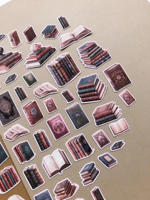 Stickerpakket XL antieke boeken - T's Stationery