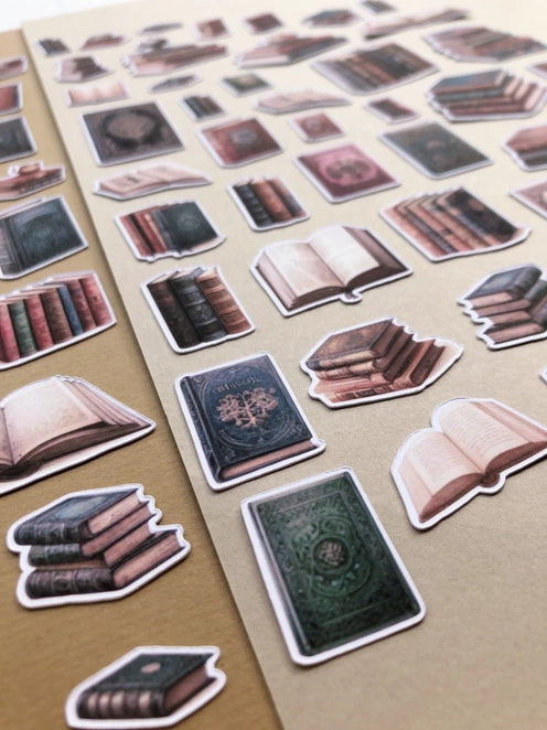 Stickerpakket XL antieke boeken - T's Stationery