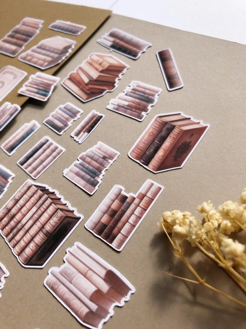 Stickerpakket Old Aesthetic Books - T's Stationery