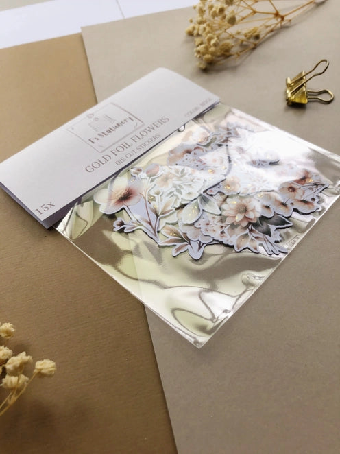Stickerpakket Gold Foil Flowers - T's Stationery