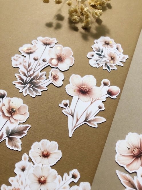 Stickerpakket Gold Foil Flowers - T's Stationery
