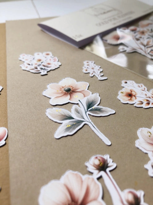 Stickerpakket Gold Foil Flowers - T's Stationery