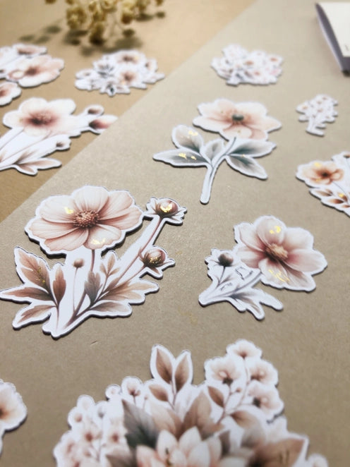 Stickerpakket Gold Foil Flowers - T's Stationery