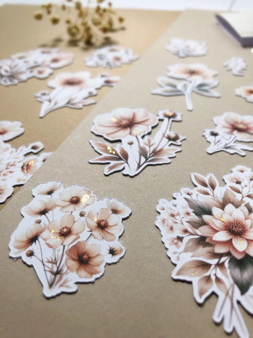 Stickerpakket Gold Foil Flowers - T's Stationery